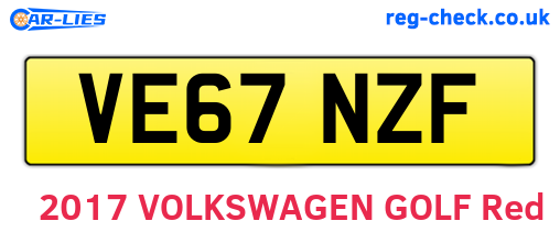VE67NZF are the vehicle registration plates.