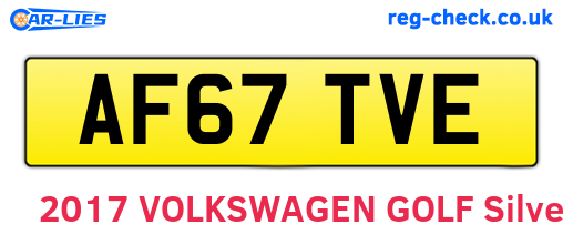 AF67TVE are the vehicle registration plates.