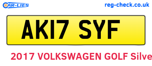 AK17SYF are the vehicle registration plates.