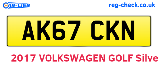 AK67CKN are the vehicle registration plates.