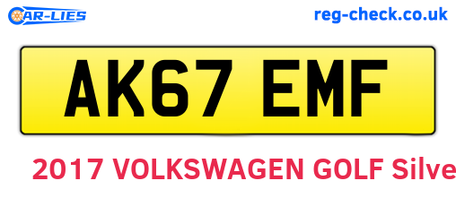 AK67EMF are the vehicle registration plates.