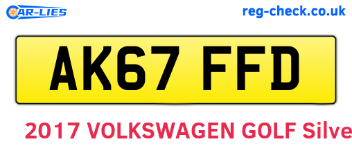 AK67FFD are the vehicle registration plates.