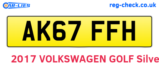 AK67FFH are the vehicle registration plates.