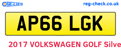 AP66LGK are the vehicle registration plates.