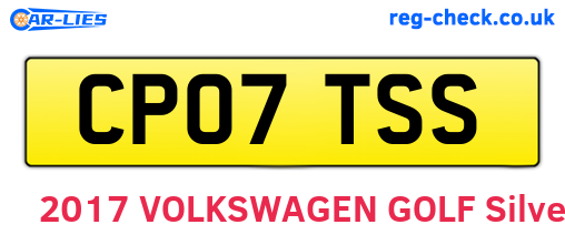 CP07TSS are the vehicle registration plates.