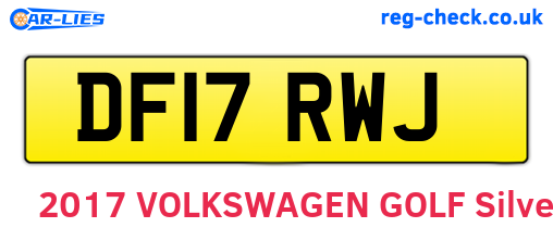 DF17RWJ are the vehicle registration plates.