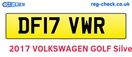 DF17VWR are the vehicle registration plates.