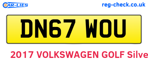 DN67WOU are the vehicle registration plates.