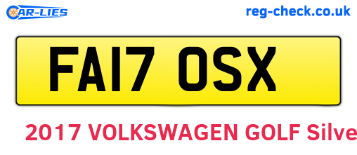 FA17OSX are the vehicle registration plates.