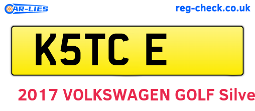K5TCE are the vehicle registration plates.