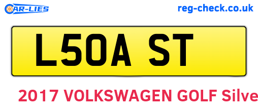 L50AST are the vehicle registration plates.
