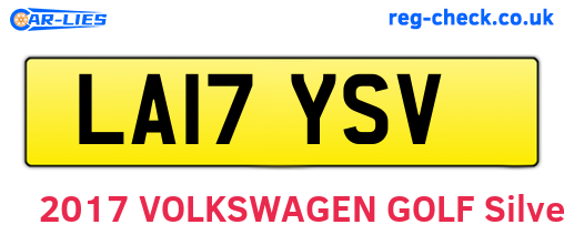LA17YSV are the vehicle registration plates.