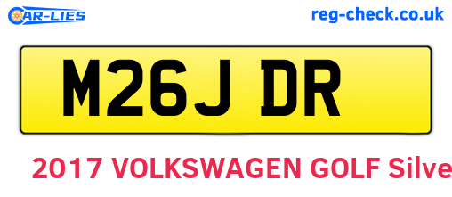 M26JDR are the vehicle registration plates.