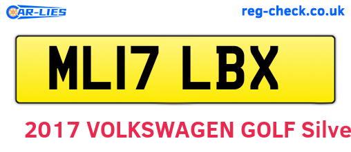 ML17LBX are the vehicle registration plates.
