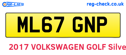 ML67GNP are the vehicle registration plates.