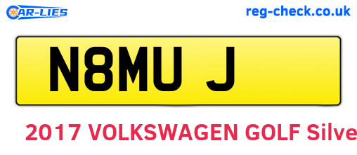 N8MUJ are the vehicle registration plates.