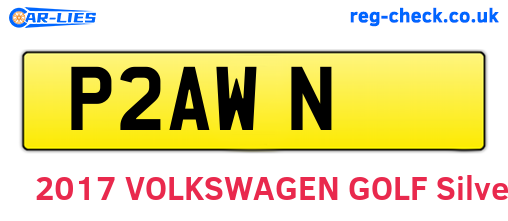 P2AWN are the vehicle registration plates.