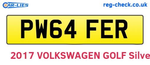 PW64FER are the vehicle registration plates.