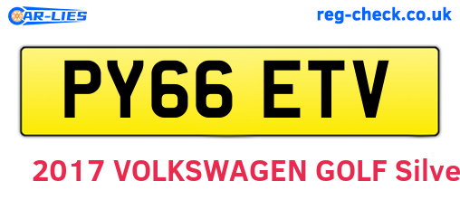 PY66ETV are the vehicle registration plates.