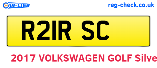 R21RSC are the vehicle registration plates.
