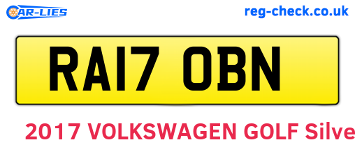RA17OBN are the vehicle registration plates.