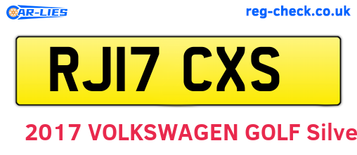 RJ17CXS are the vehicle registration plates.