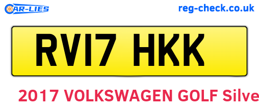 RV17HKK are the vehicle registration plates.