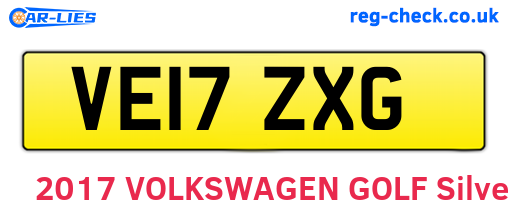 VE17ZXG are the vehicle registration plates.