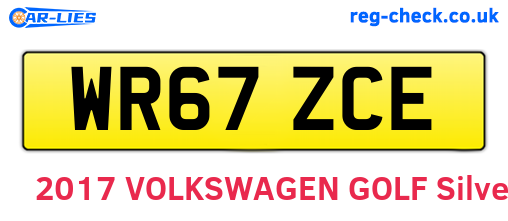 WR67ZCE are the vehicle registration plates.