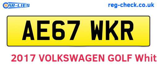 AE67WKR are the vehicle registration plates.