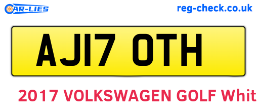 AJ17OTH are the vehicle registration plates.