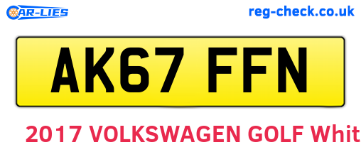 AK67FFN are the vehicle registration plates.