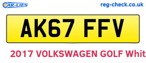 AK67FFV are the vehicle registration plates.