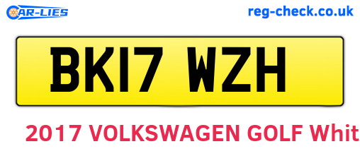 BK17WZH are the vehicle registration plates.