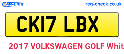 CK17LBX are the vehicle registration plates.