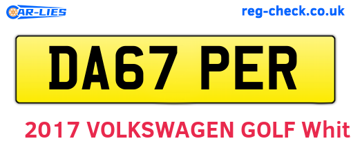 DA67PER are the vehicle registration plates.