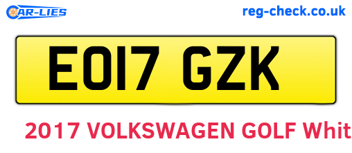 EO17GZK are the vehicle registration plates.