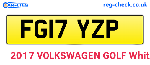 FG17YZP are the vehicle registration plates.