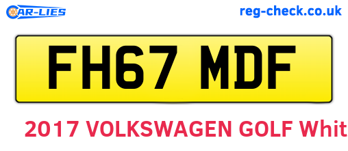 FH67MDF are the vehicle registration plates.