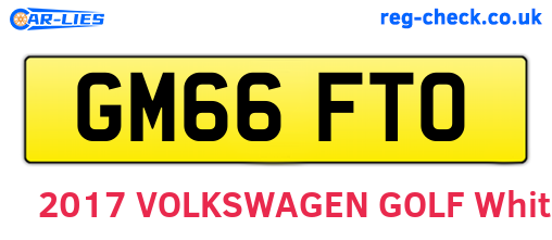 GM66FTO are the vehicle registration plates.