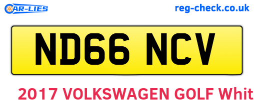 ND66NCV are the vehicle registration plates.