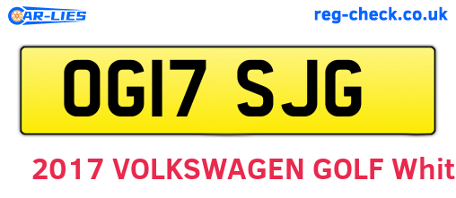 OG17SJG are the vehicle registration plates.