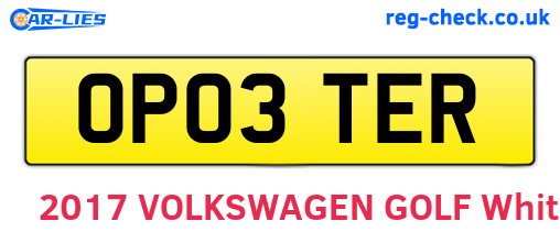 OP03TER are the vehicle registration plates.