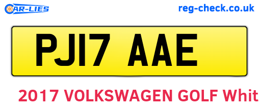 PJ17AAE are the vehicle registration plates.