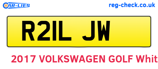 R21LJW are the vehicle registration plates.