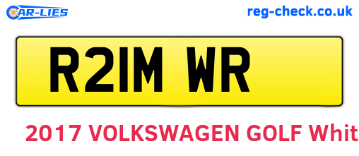 R21MWR are the vehicle registration plates.