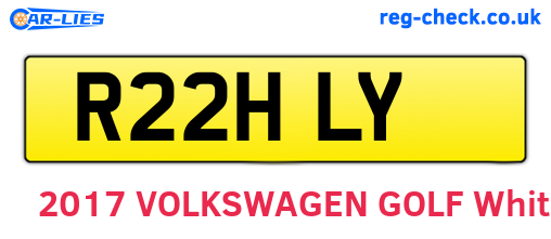 R22HLY are the vehicle registration plates.