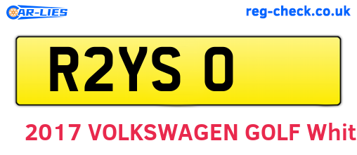 R2YSO are the vehicle registration plates.