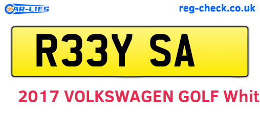 R33YSA are the vehicle registration plates.