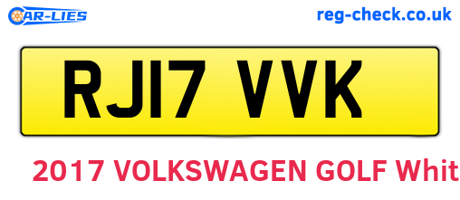 RJ17VVK are the vehicle registration plates.